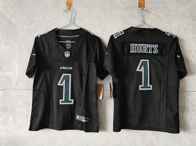 Youth Black Philadelphia Eagles #1 Jalen Hurts Fashion F.U.S.E Vapor Untouchable Limited Stitched Football Jersey